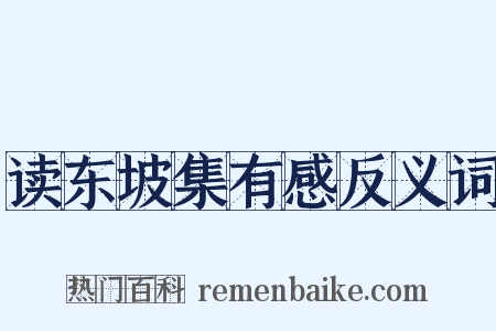 读东坡集有感反义词是什么意思的图片